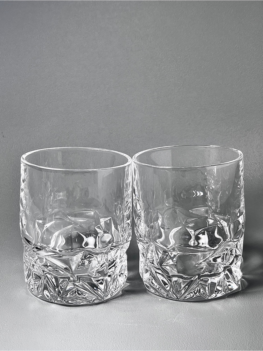 Tiffany & Co. Crystal Rock Cut Double Old Fashioned Glasses